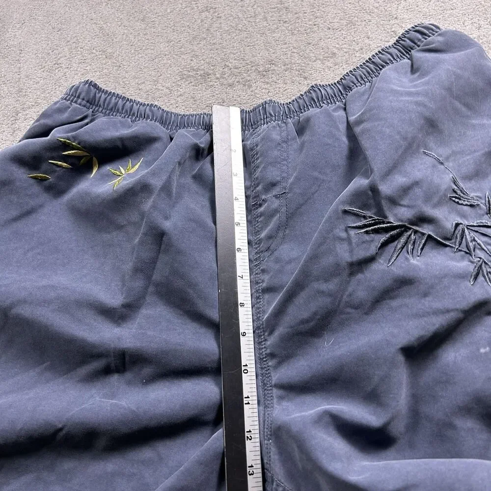 Bamboo Cay Swim Shorts Men's XXL Embroidered Y2K Minimalist Resortwear Blue